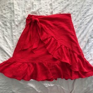 Princess Polly Coral Ruffle Skirt